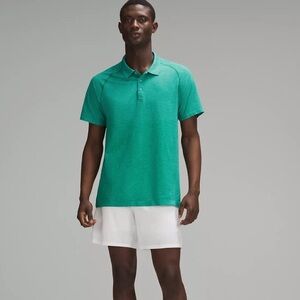 Lululemon Metal Vent Tech Polo Shirt Kayak Blue/Cascadia Green Size L